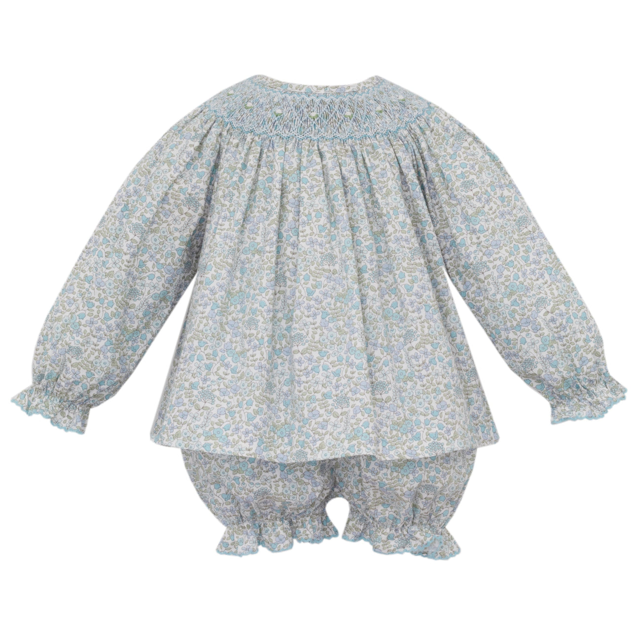 Petit Bebe Andrea Blue Liberty Floral Bishop Bloomer Set L/S 103CL-MF25 5208