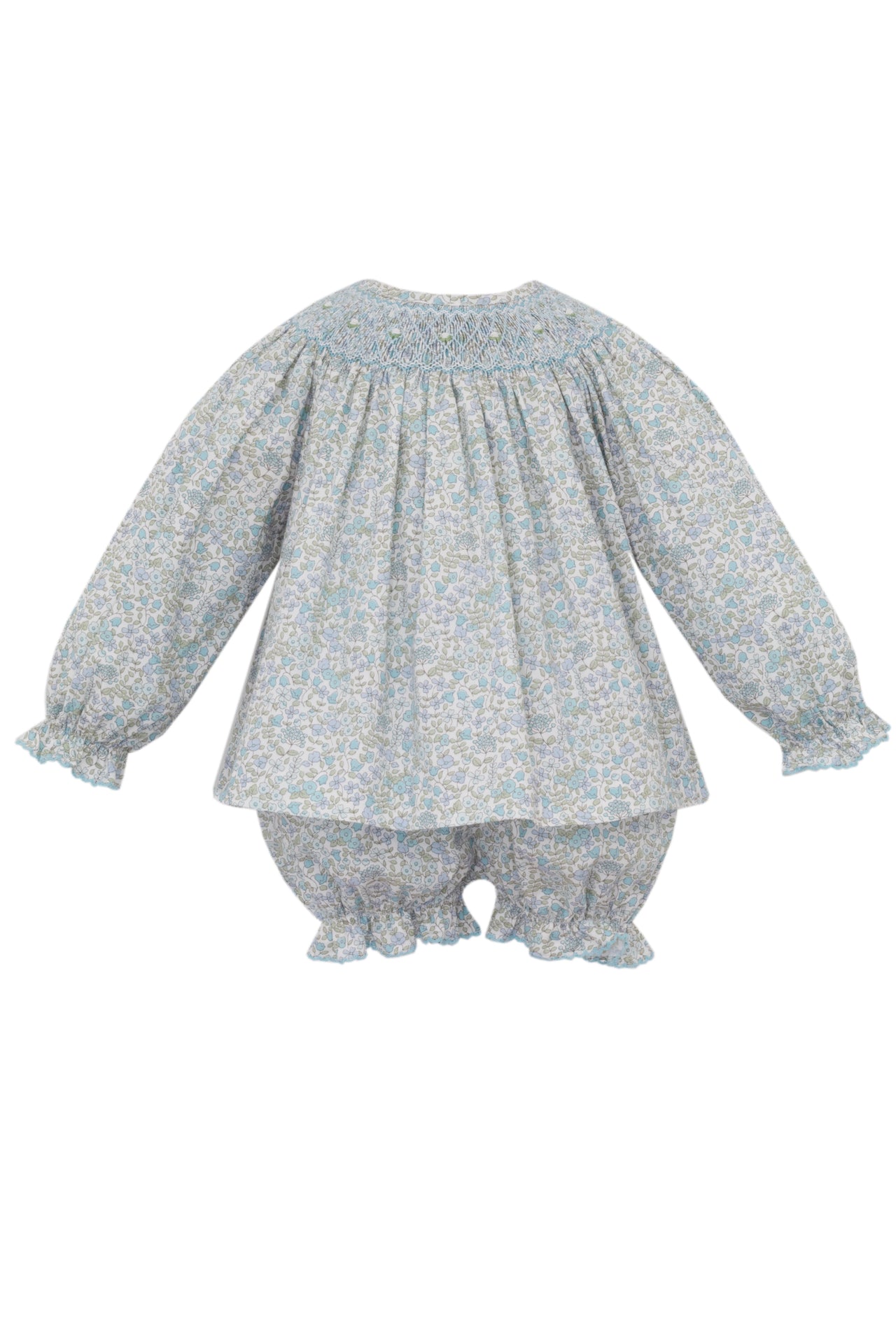 Petit Bebe Andrea Blue Liberty Floral Bishop Bloomer Set L/S 103CL-MF25 5208