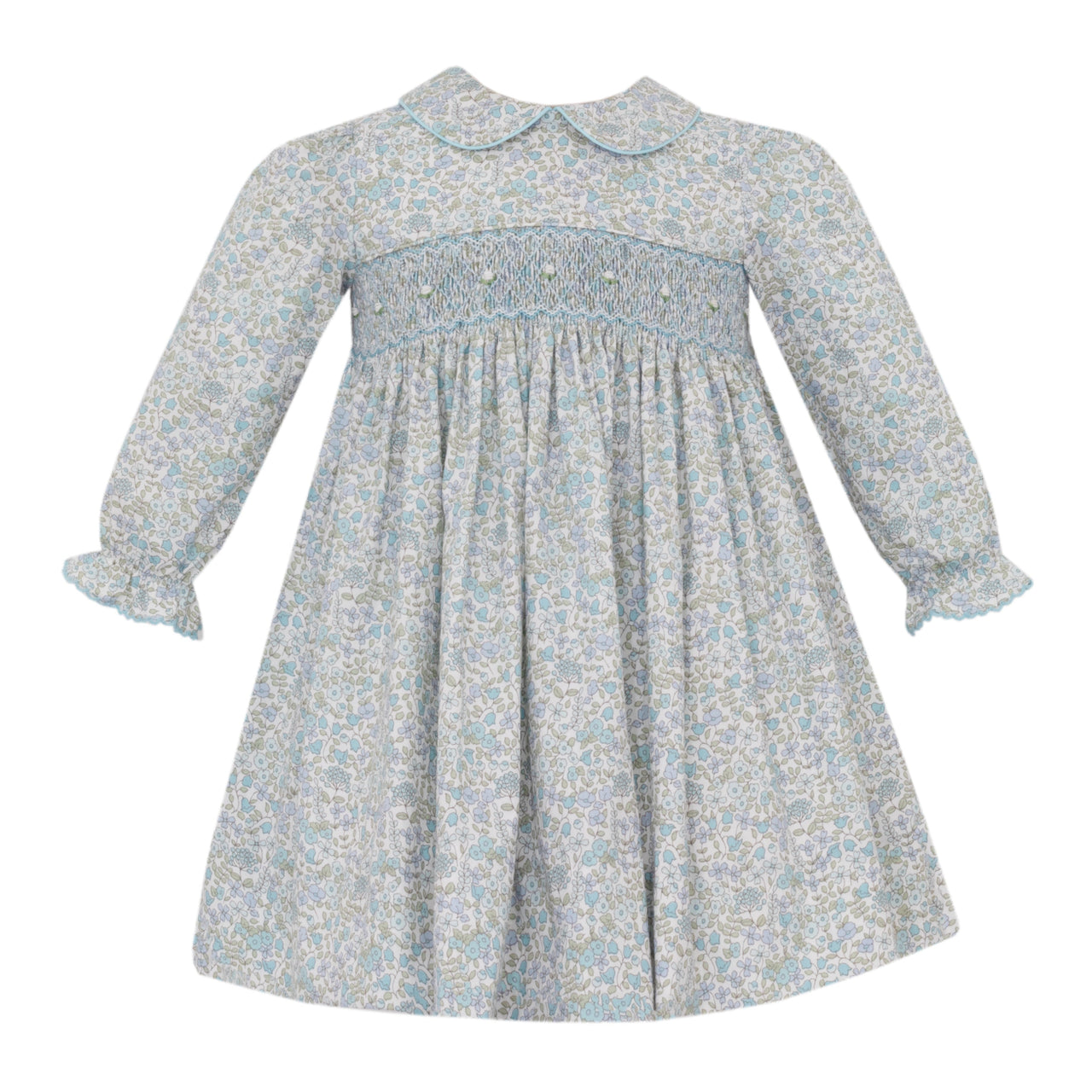 Petit Bebe Andrea Blue Liberty  Floral Dress L/S 103DL-MF25 5208