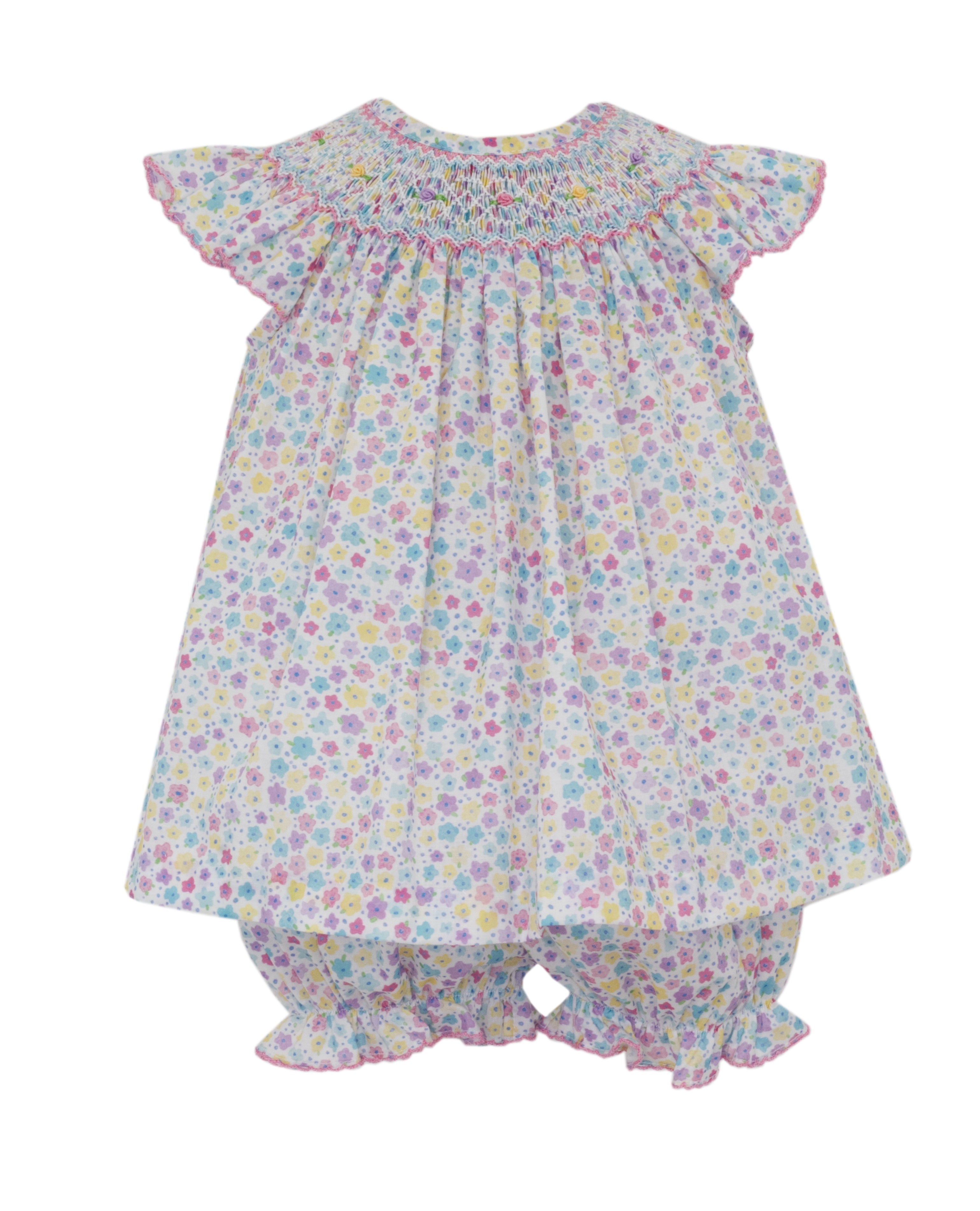 Petit Bebe Chloe Multi Color Floral Angel Wing Bishop Bloomer Set 106C-MS26 5302