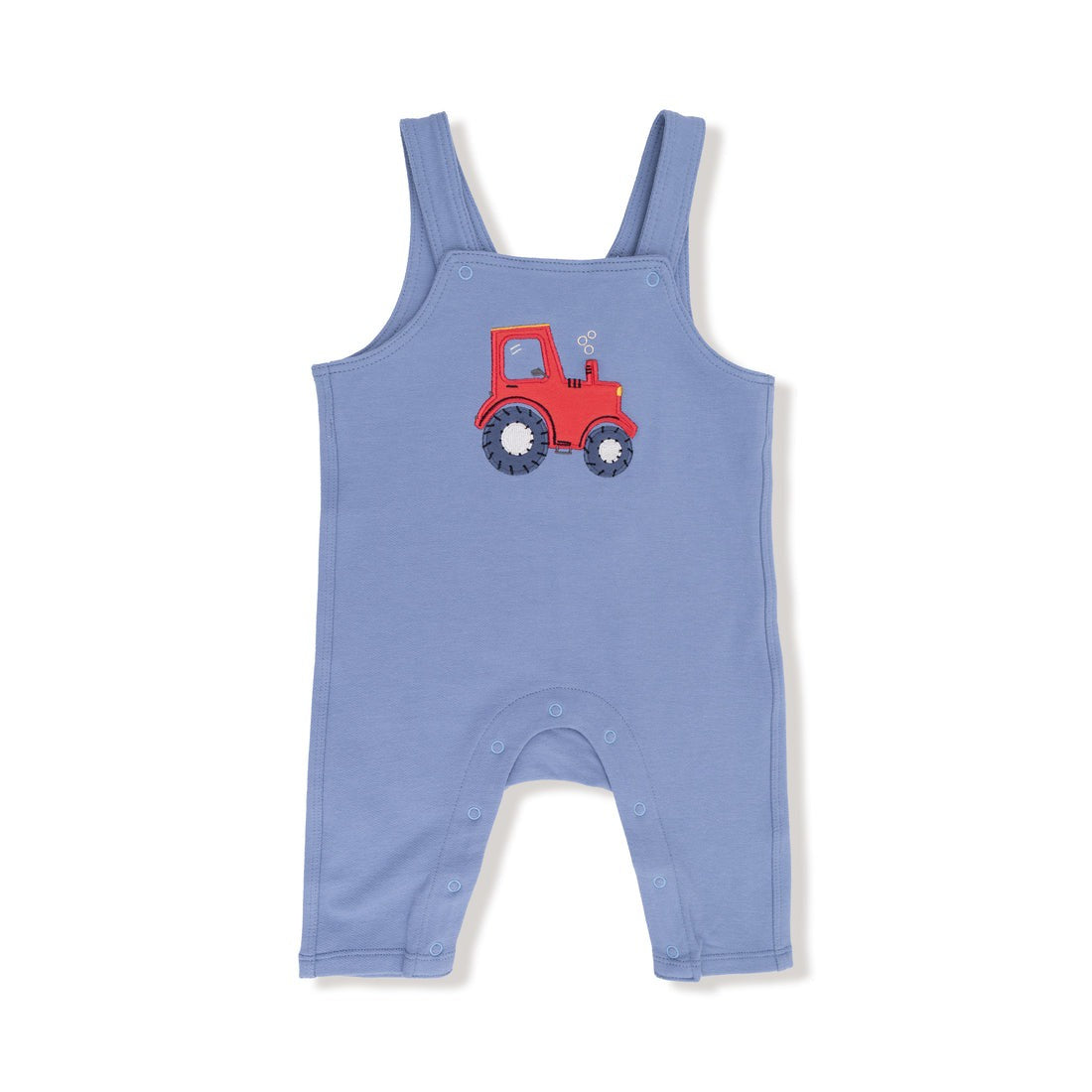 Angel Dear Mini Tractors L/S Bamboo Henley Top W/Tractor Applique French Terry Overalls 110T-F25 5208