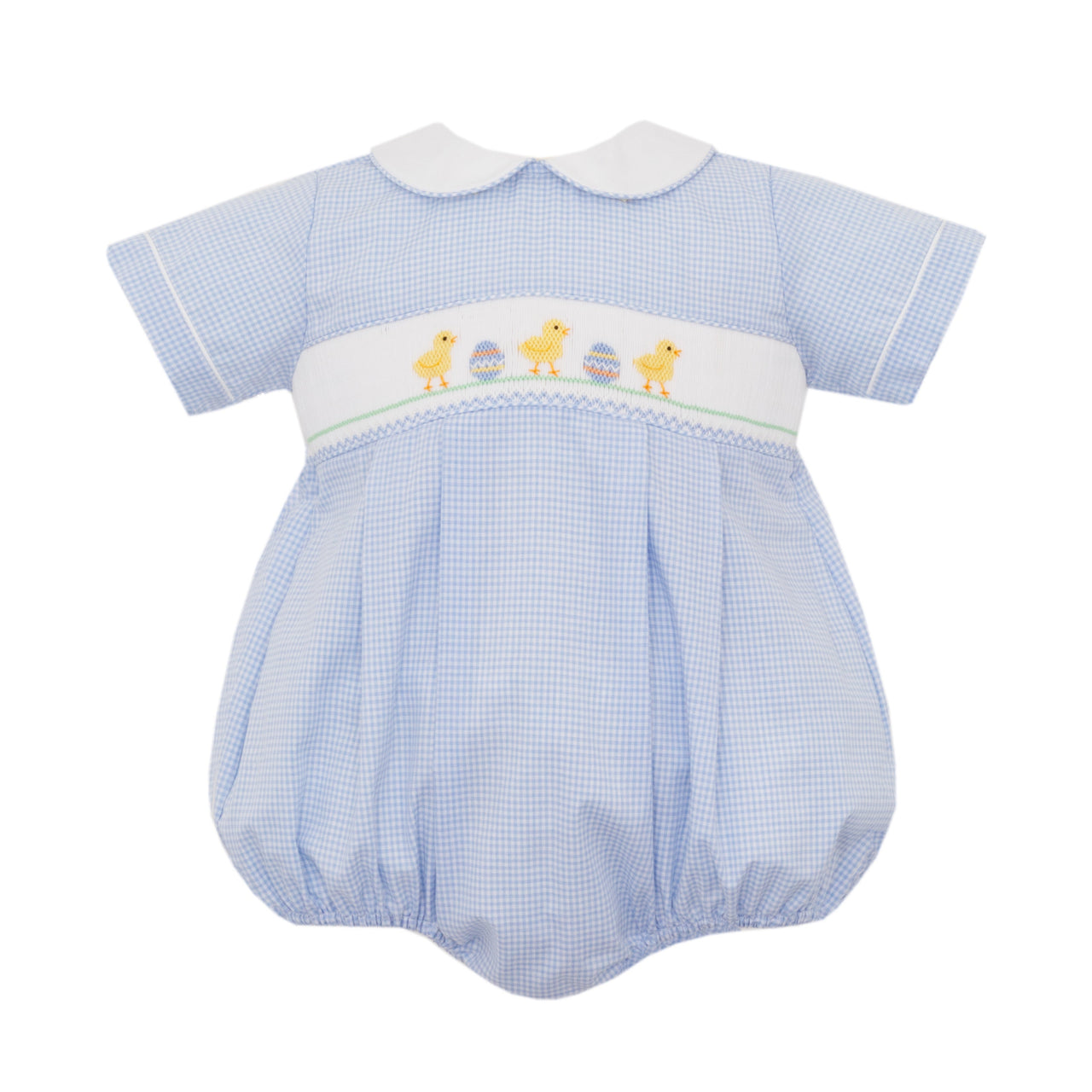 Petit Bebe Chicks Boy's Bubble Lt Blue Gingham S/S 117BB-MS25 5202