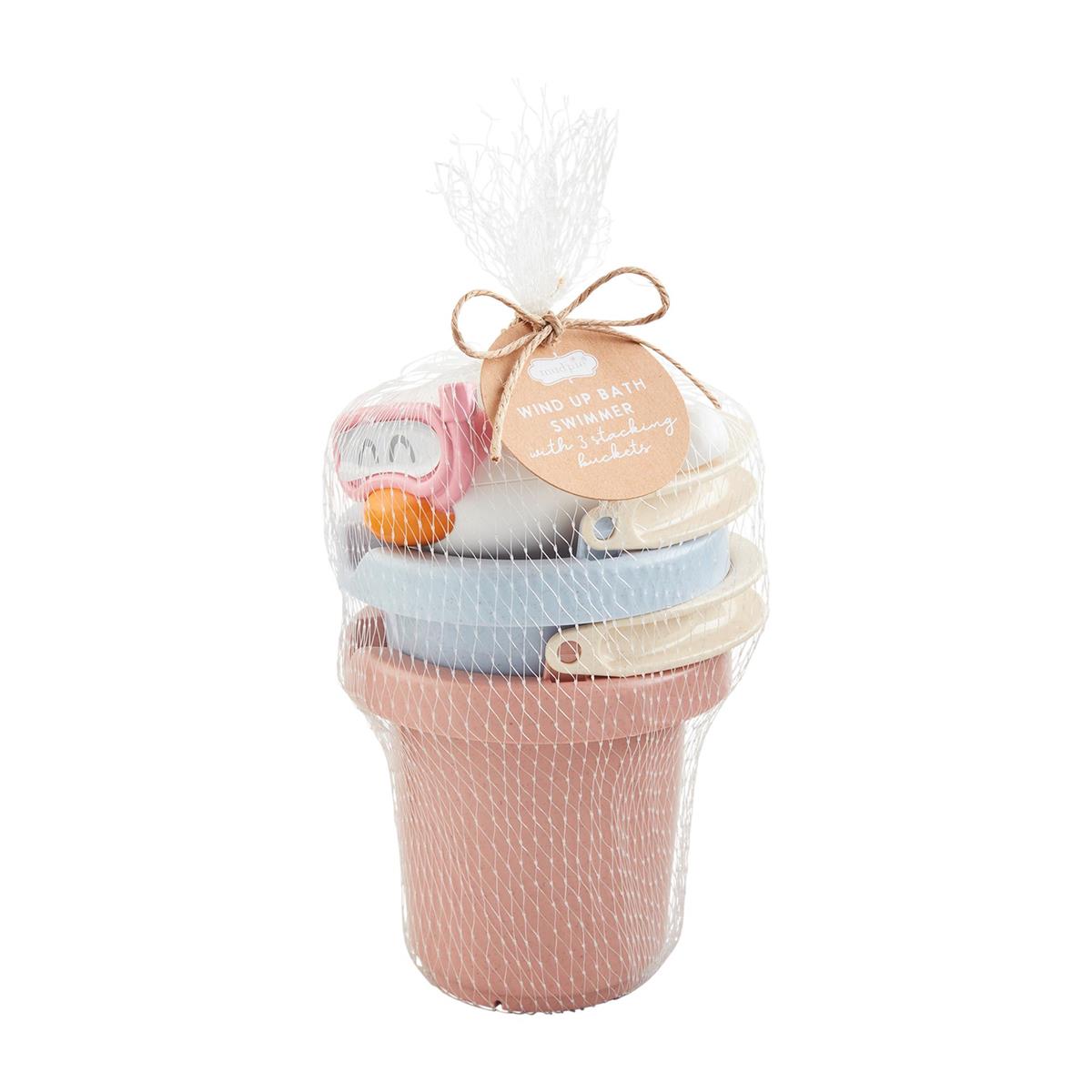 Mud Pie Wind-Up Bath Swimmer & Bucket Sets