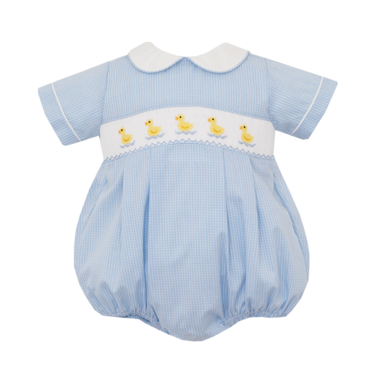 Petit Bebe Ducks Blue Check Boy's Bubble 123BB-MS25E 5201