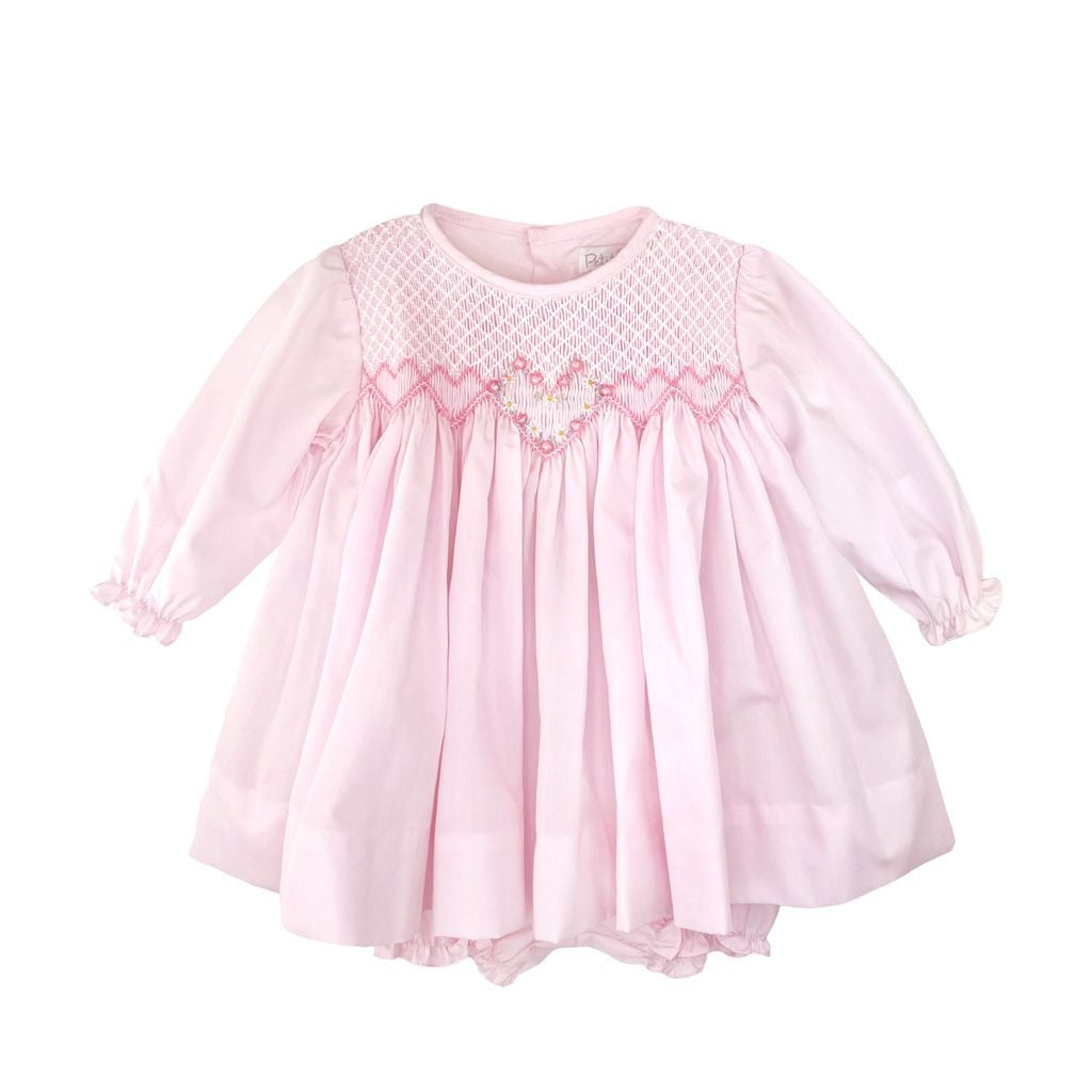 Petit Ami Dress/Bloomer Fully Smocked Floral Emb Heart 1247/2347/3347 5209