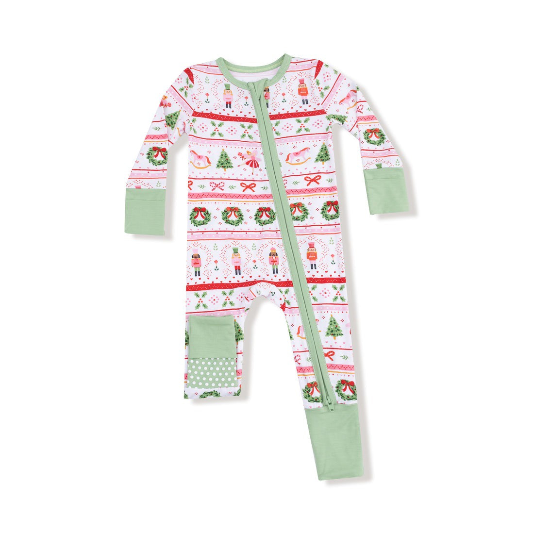Angel Dear Sugar Plum Fairy Nutcracker Fair Isle Pink 2 Way Zipper Romper 126-F25-SPF 5209