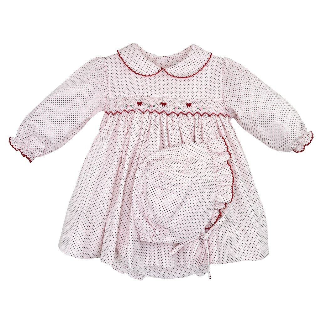 Petit Ami White W/Red Dot Dress & Bloomer Set 1372/2372 5208
