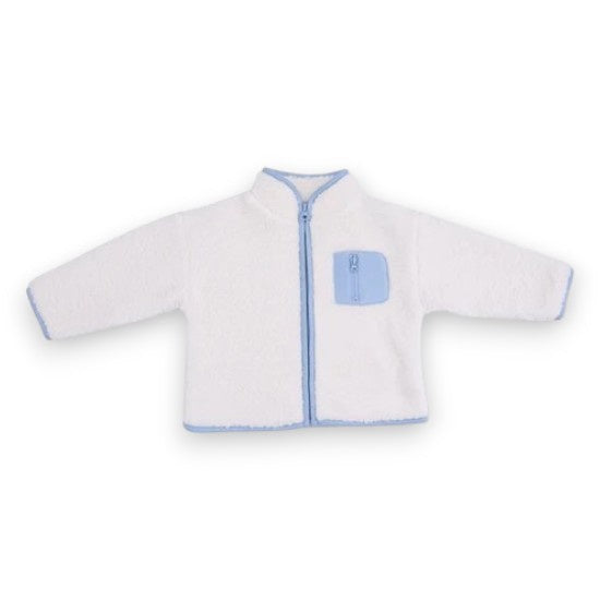 Angel Dear Sherpa Zip Jacket W/Lining Cream/Blue 1412-F26-SHR 5308