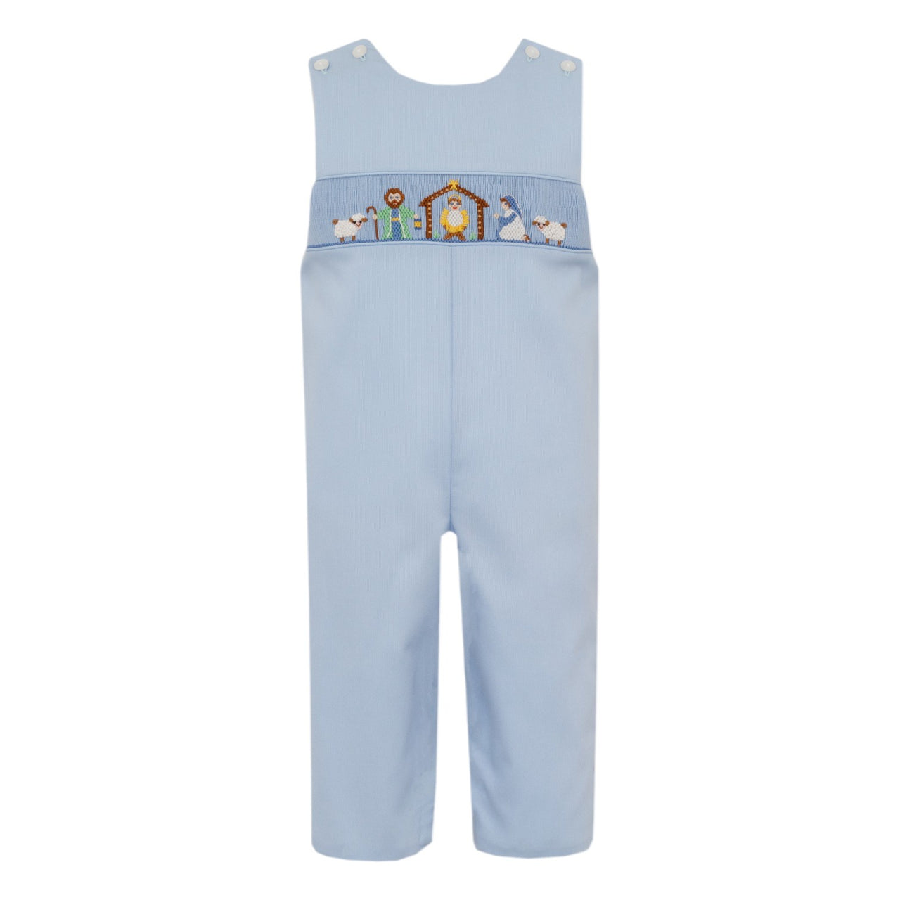 Petit Bebe Nativity Boy's Blue Pique Boy's Long Jon Jon 142K-MH25 5211