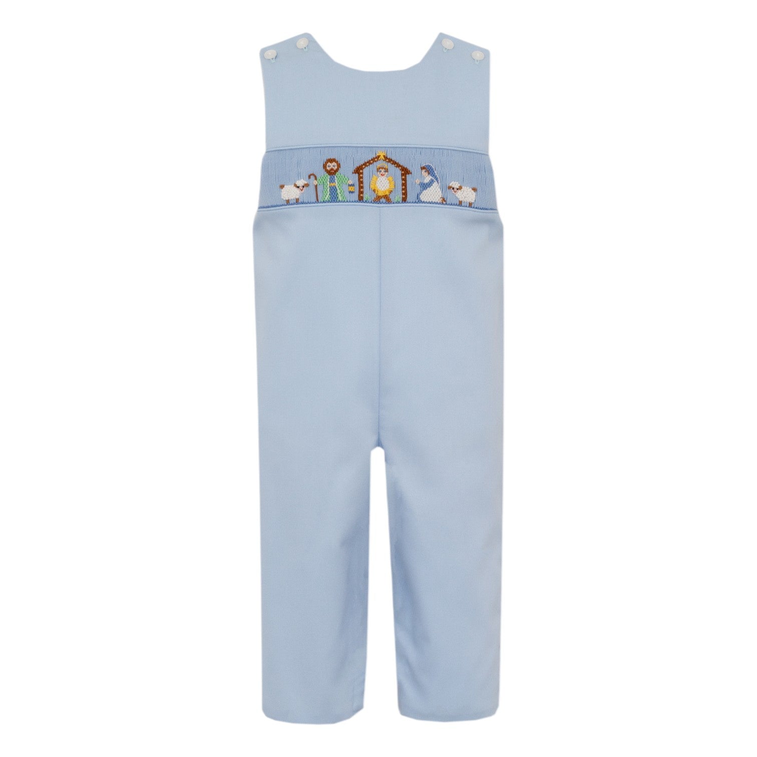 Petit Bebe Nativity Boy's Blue Pique Boy's Long Jon Jon 142K-MH25 5211