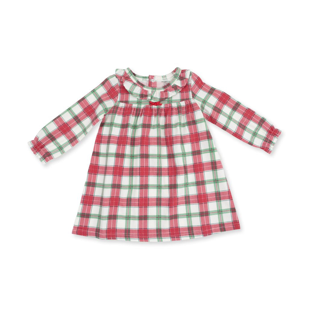 Angel Dear Holiday Plaid Long Sleeve Gown W/Ruffle Collar 1498-F26 5310