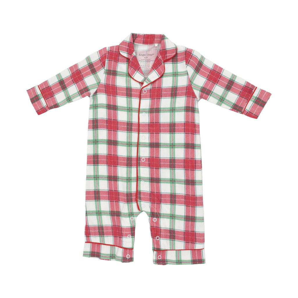 Angel Dear Holiday Plaid Long Sleeve Coat Style Romper 1501-F26 5310
