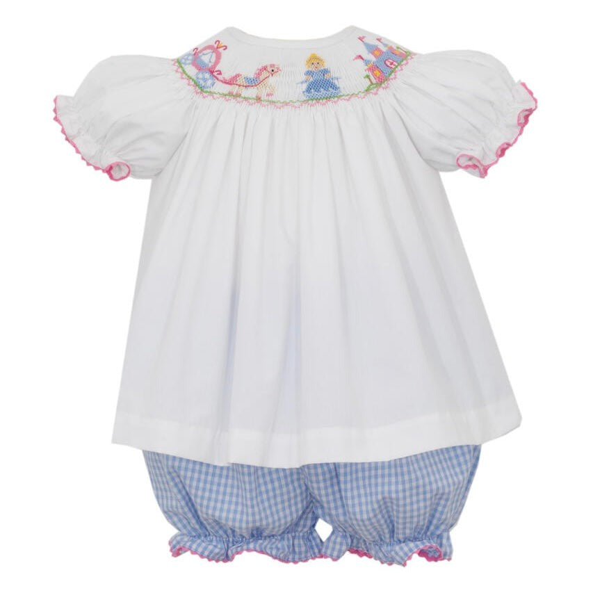 Anavini Cinderella Lt Blue Gingham Girl's Bishop Bloomer Set 507C-VF24 5110