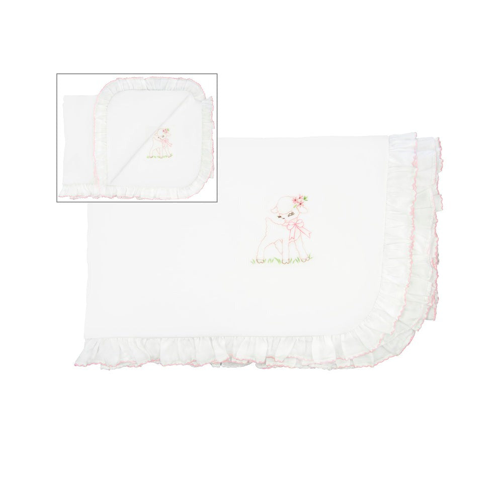 Lenora Baby Lamb & Bee Cotton Stroller Blanket BKGE-60 5207