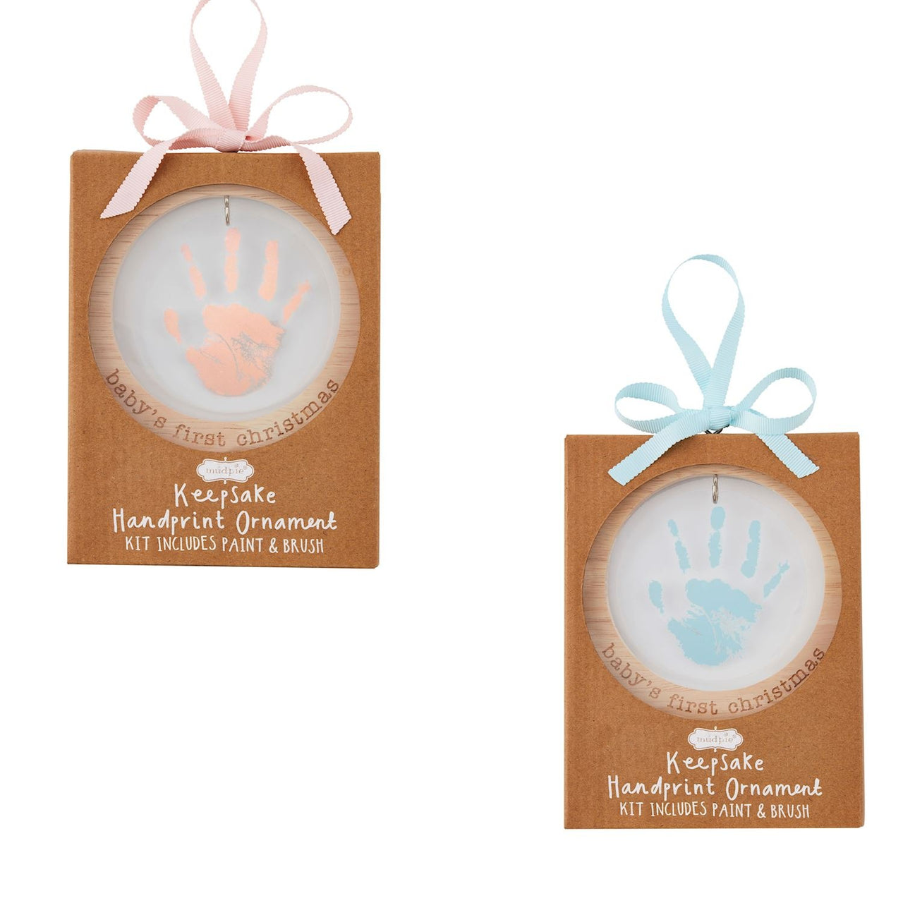 Mud Pie Christmas handprint ornament acrylic