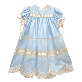 Treasured Memories Ecru Dress W/Ecru Lace & Ecru Ribbon, Lace Insertion 5605 5110 main image 1