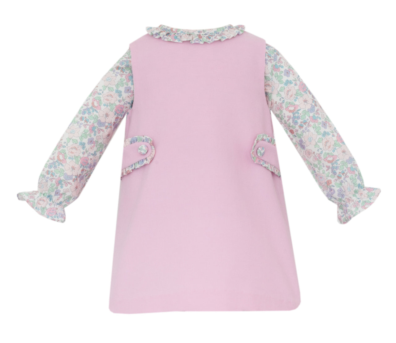 Petit Bebe Pink Corduroy Jumper W/Pink Liberty Floral Blouse L/S 190D-MF25 5209