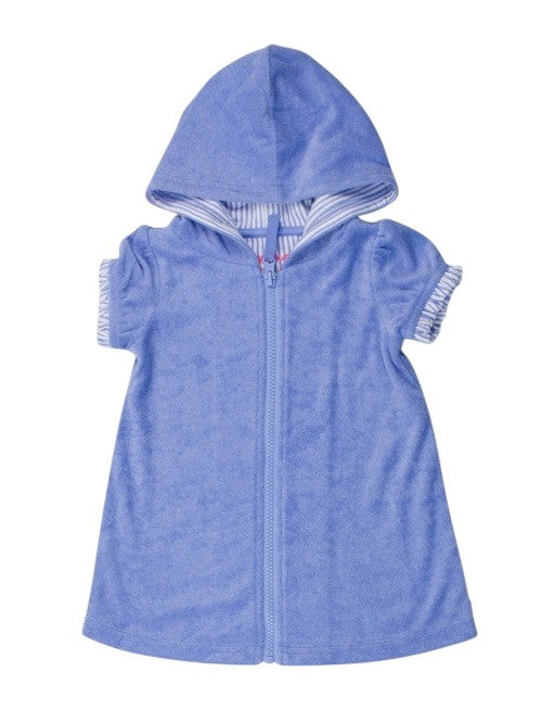 RuffleButts Terry Full-Zip Cover Up Periwinkle Blue 1AC0403 5201