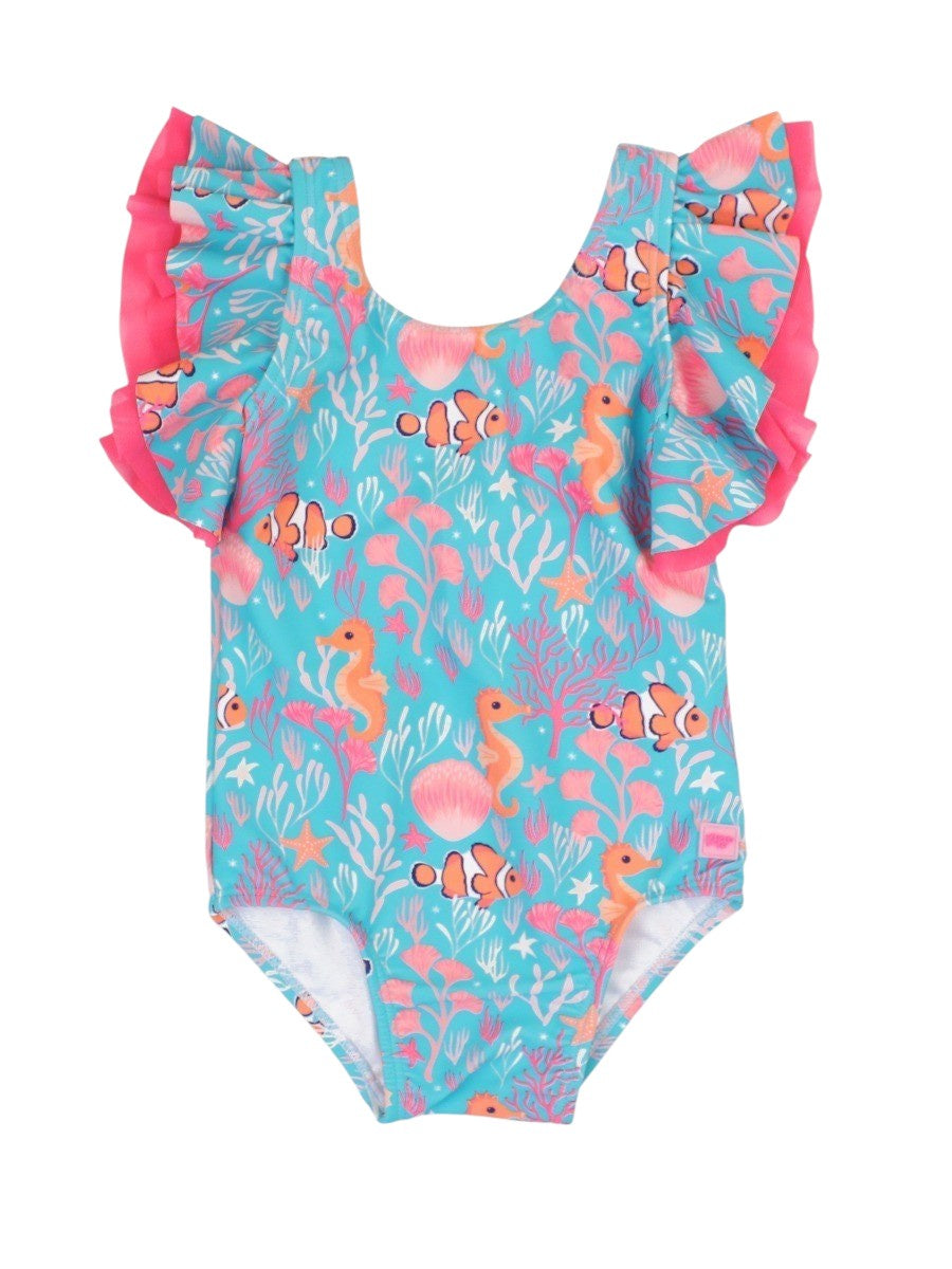 RuffleButts Ocean Tides Butterfly One Piece 5202