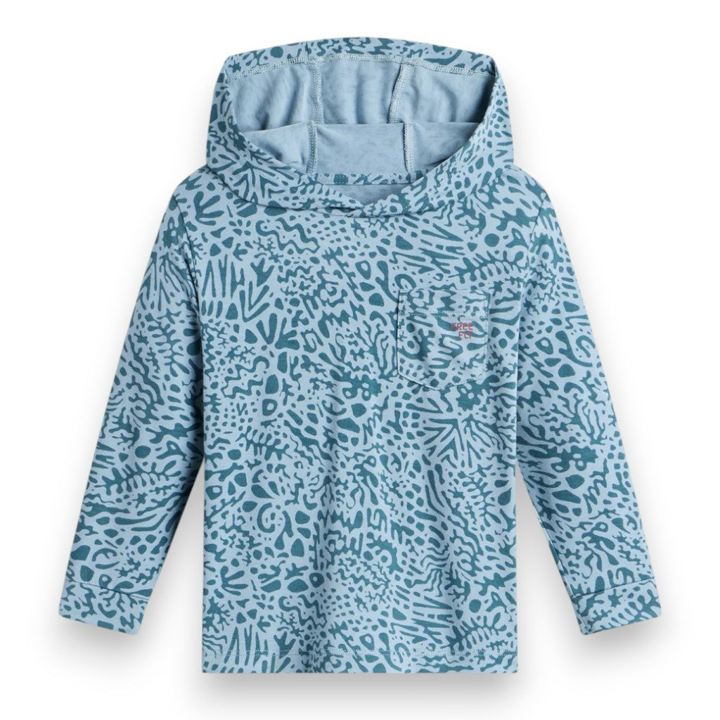 Free Fly Toddler Bamboo Shade Hoodie Drifter Print Sea Pine 5307