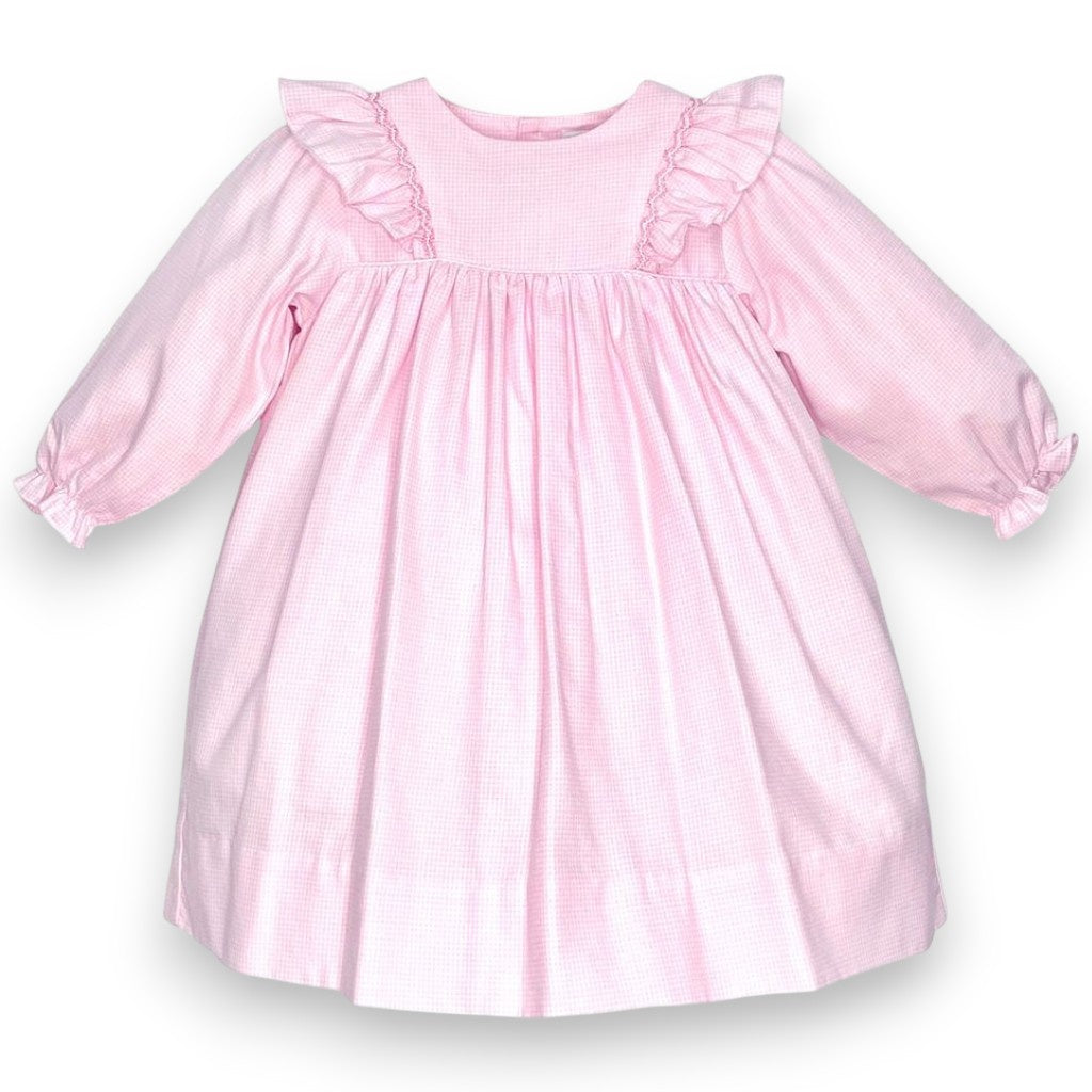 Petit Ami Pink Gingham Dress W/Hand Smocking  & Ruffles 2012,3012 4012 5307