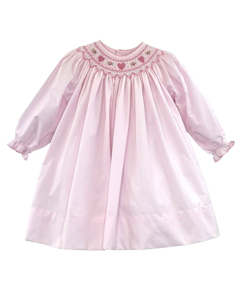 Petit Ami Pink Dress/Bloomer Smocked Hearts 2018 5208
