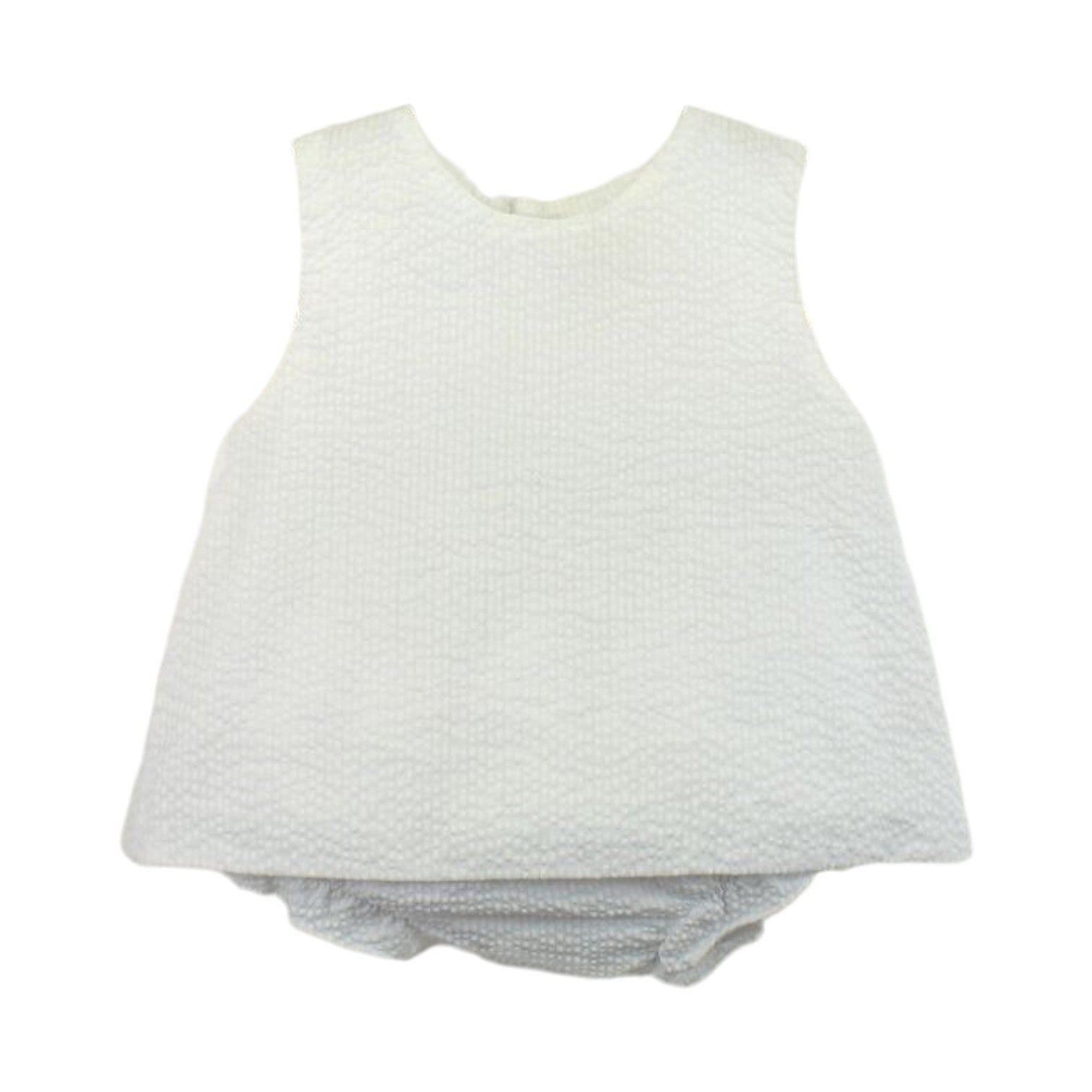 Petit Ami White Popover Top W/Ruffle Bloomer 2081/3081 5212
