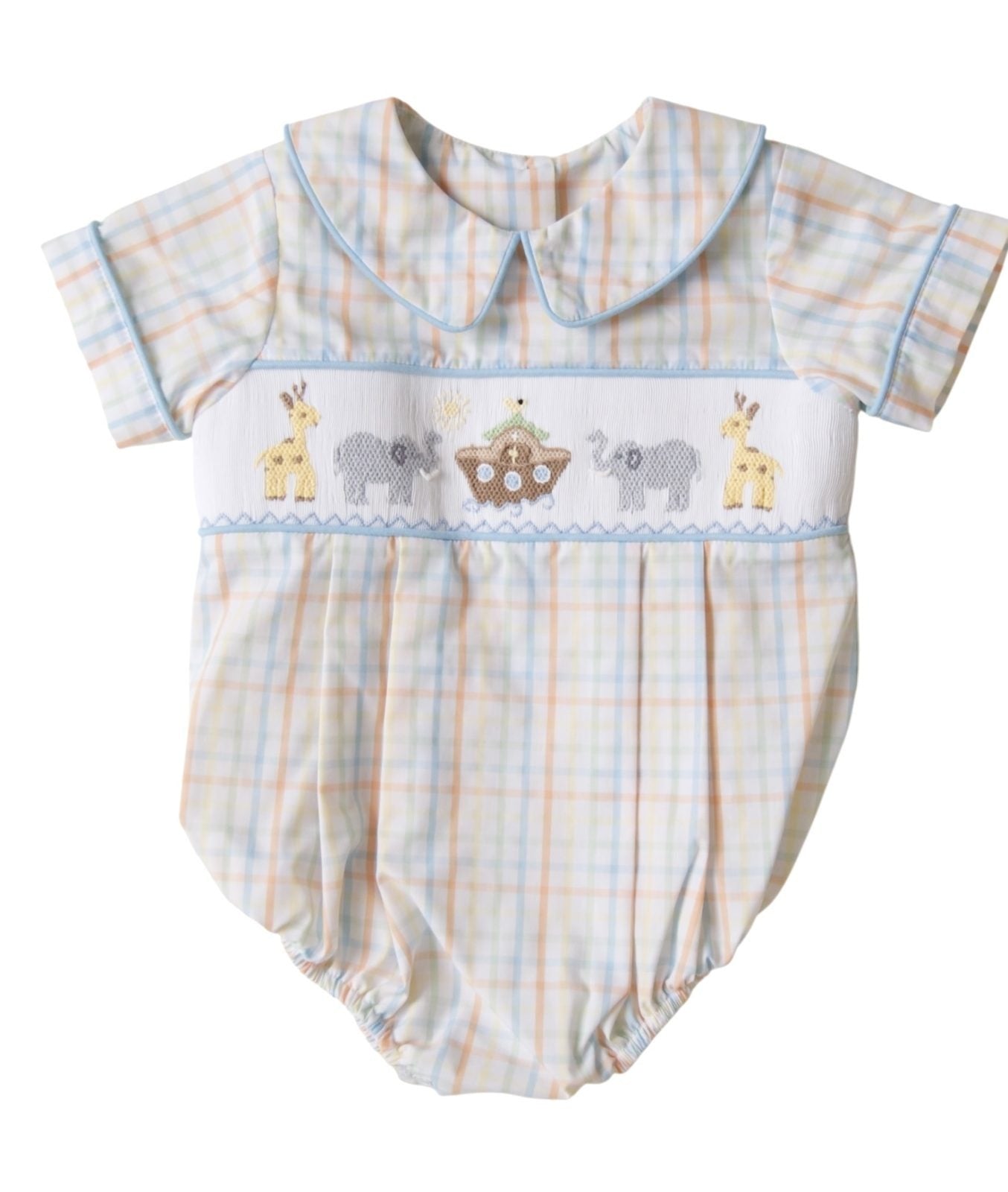 Banana Split Noah's Ark Smocked Boys Bubble 209 5301