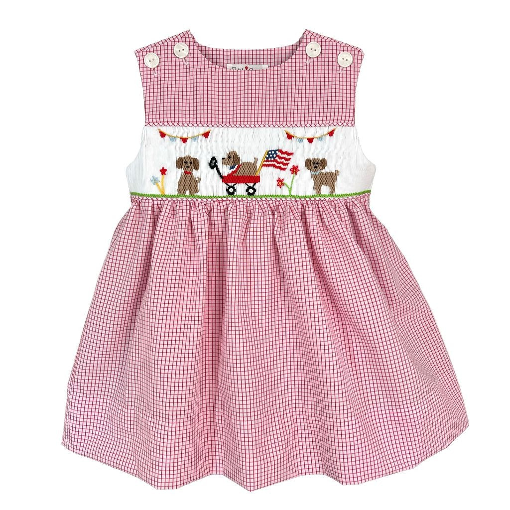 Petit Ami Sundress/Bloomer W/Hand Pix Smocking Dog Parade 2215/3215/4215 5212