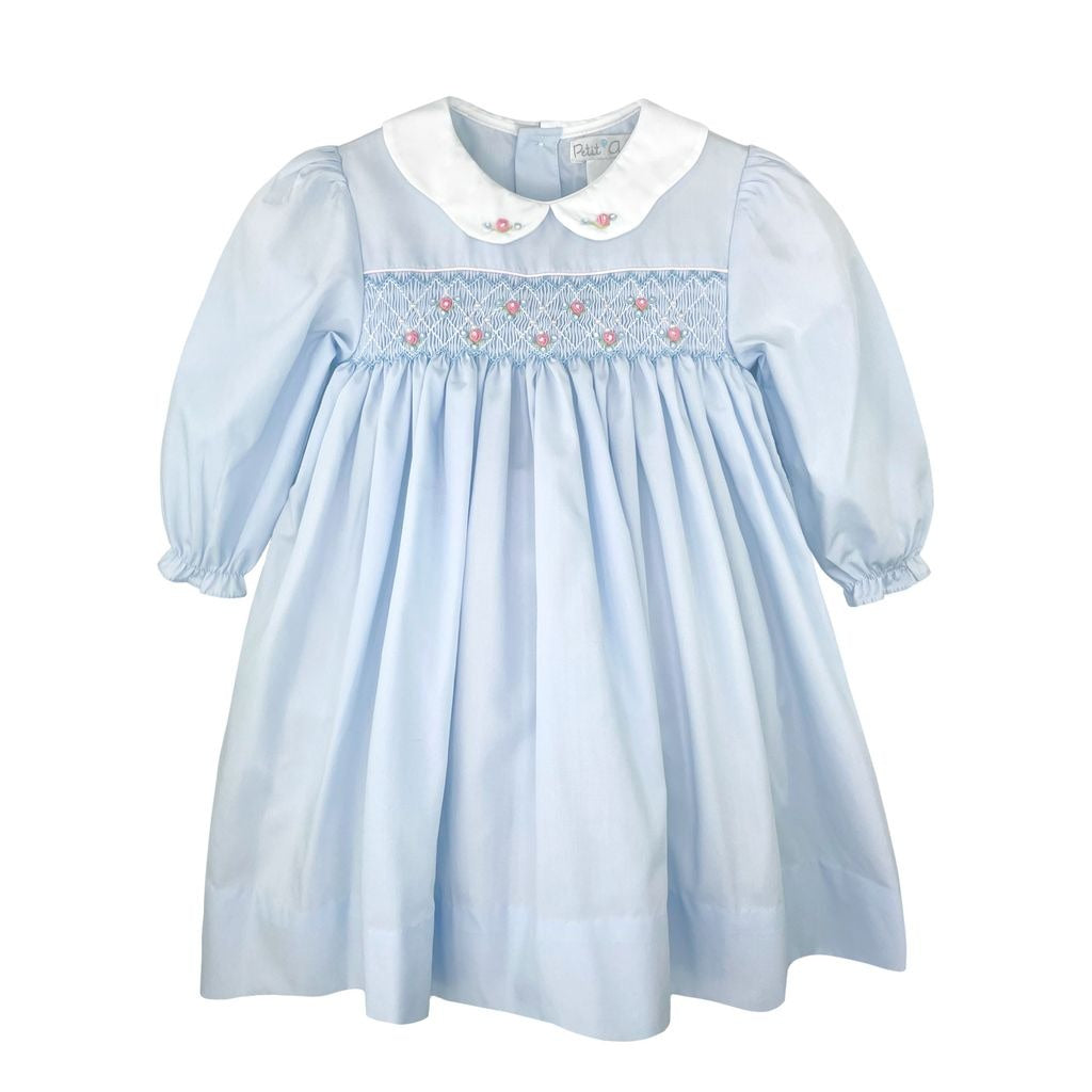Petit Ami Blue Dress W/Scallop Collar 2333/3333/4333 5208