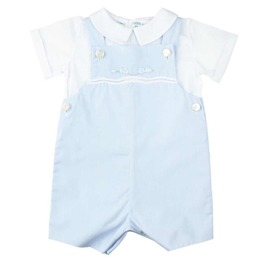 Feltman Brother Creeper & Shortall Blue & White W Train Embroidery 23912f