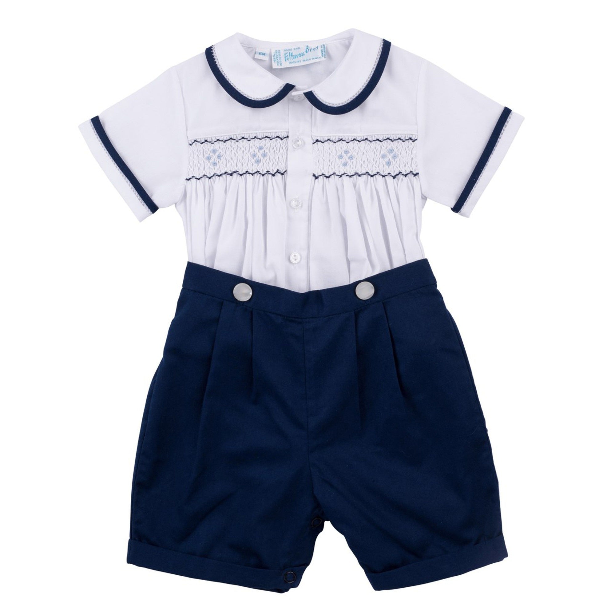 Feltman Brothers 2pc Navy Smocked Bobby Suit 97420 4802