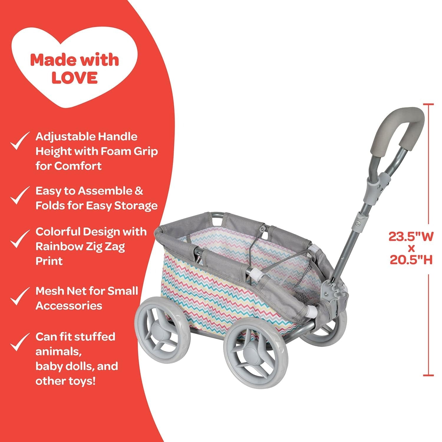 Adora Rainbow Zig Zag Baby Doll Wagon
