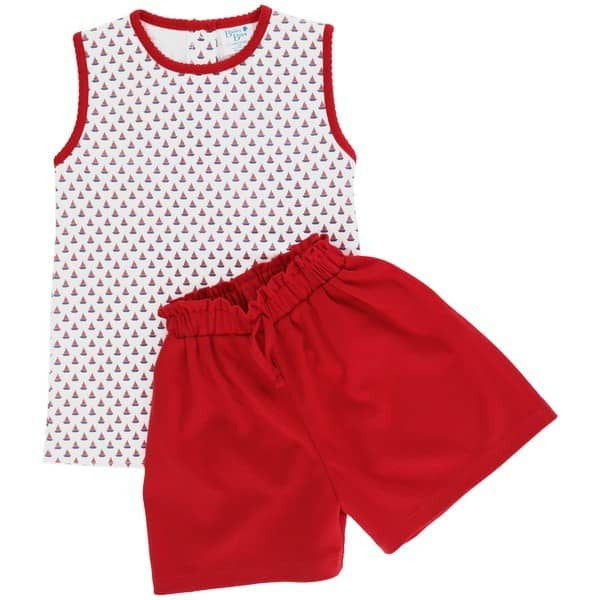 Bailey Boys Sailboat Girls Knit Tee Short Set 25117-TSGK 5202