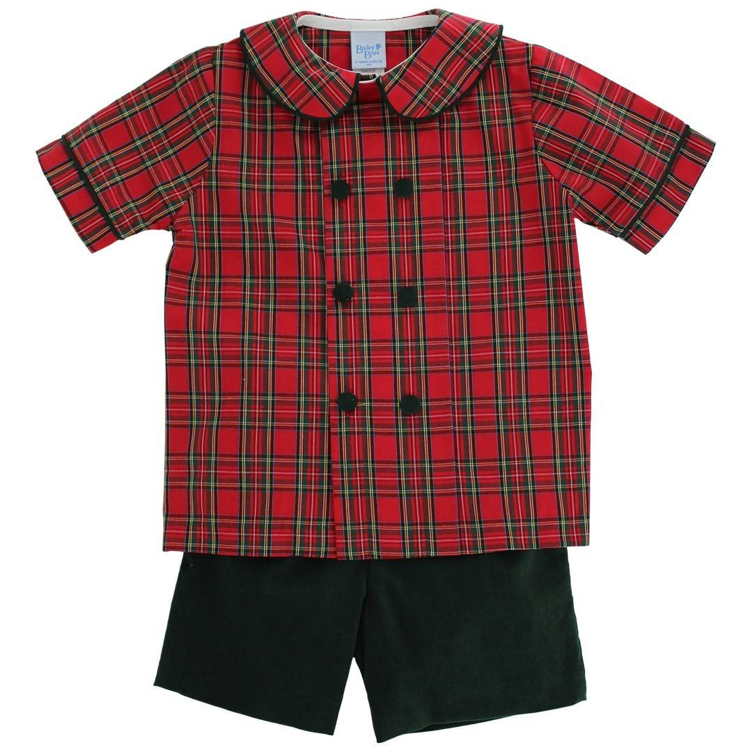 Bailey Boys Tartan Plaid Dressy Short Set 25607-DSS 5209