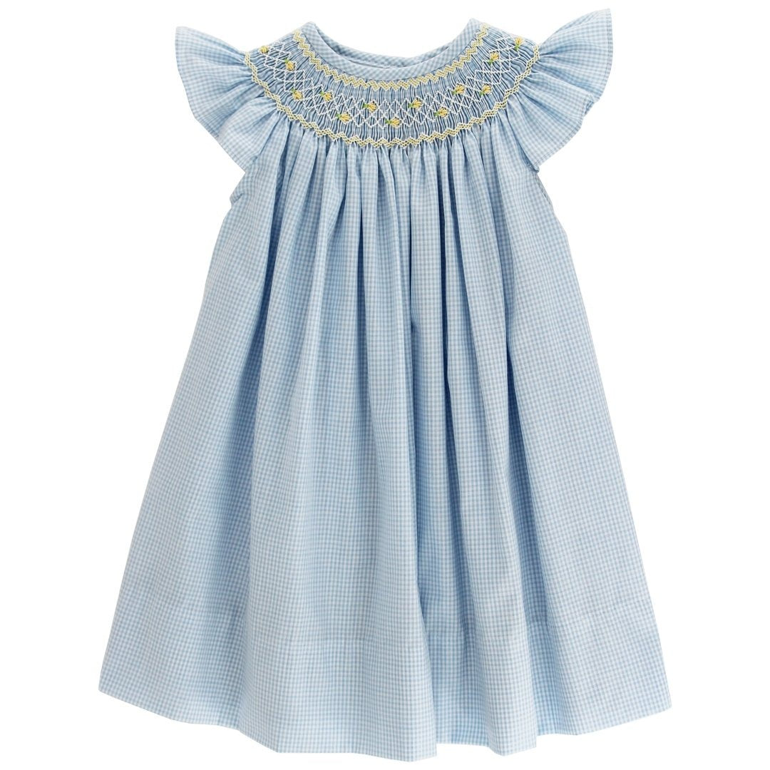 Bailey Boys Sunshine Floral W/Blue Check Bishop 26317-BIS 5301