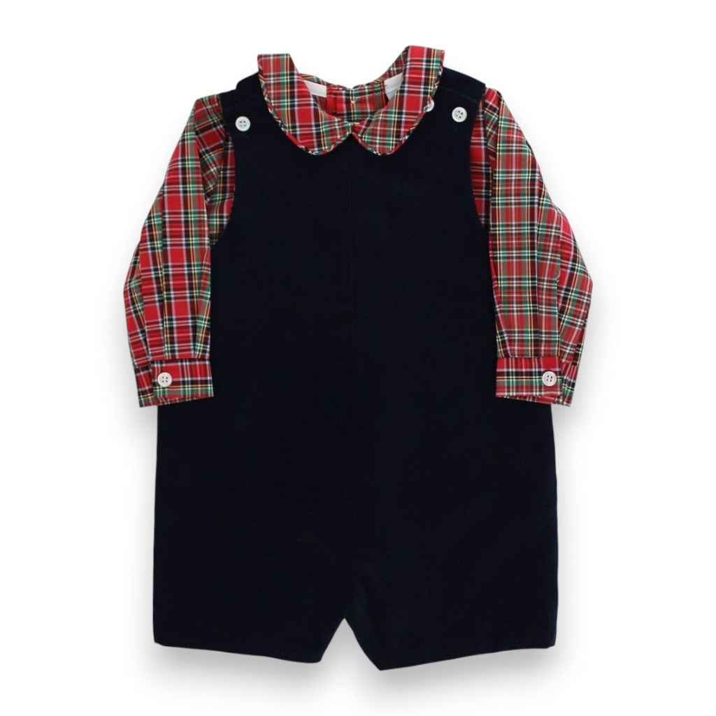 Bailey Boys Tartan W/Navy Cord Boys Piped Shirt 26606-PSB 5309