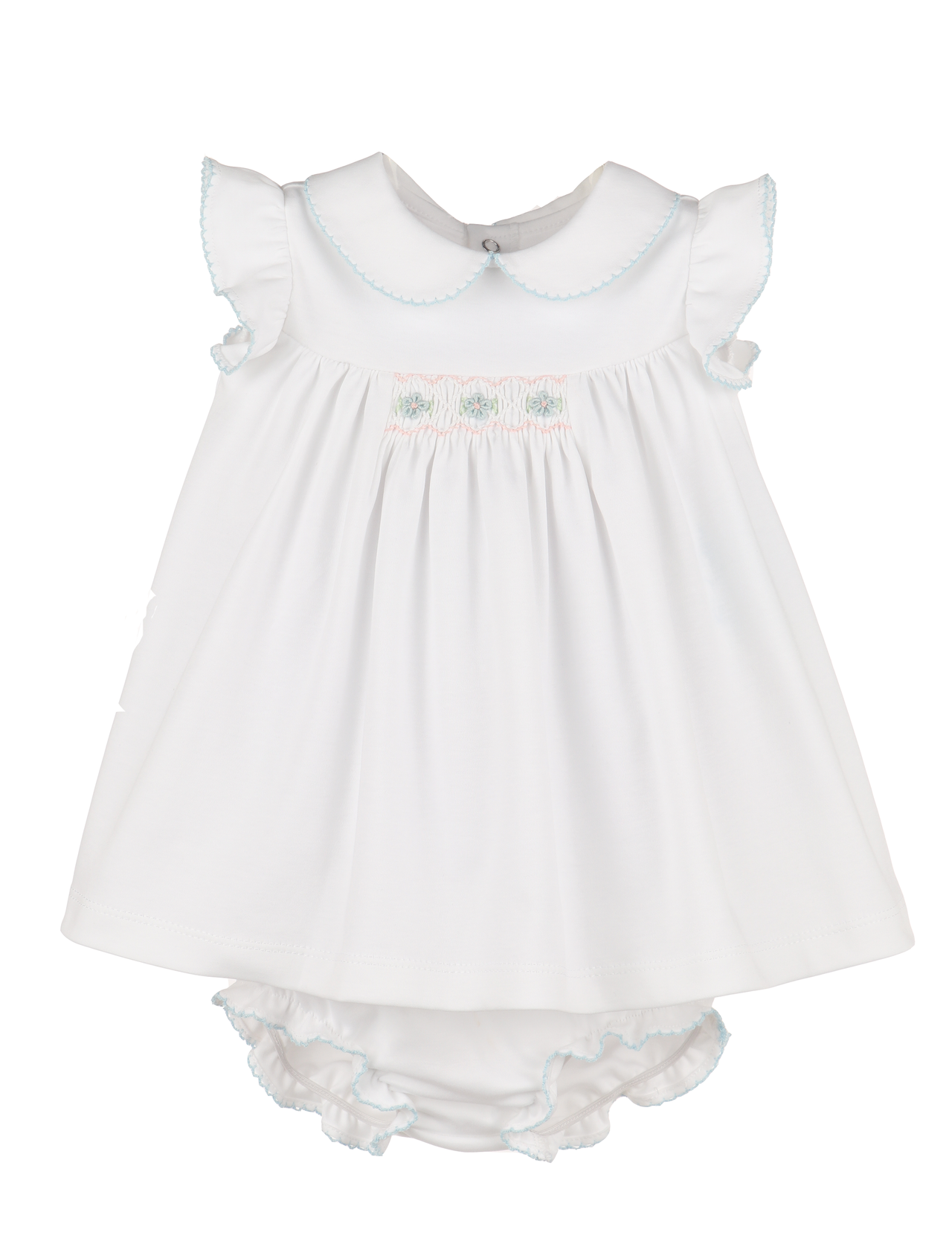 Luli & Me Summer Home Float Dress white/blue 26SL02 5301