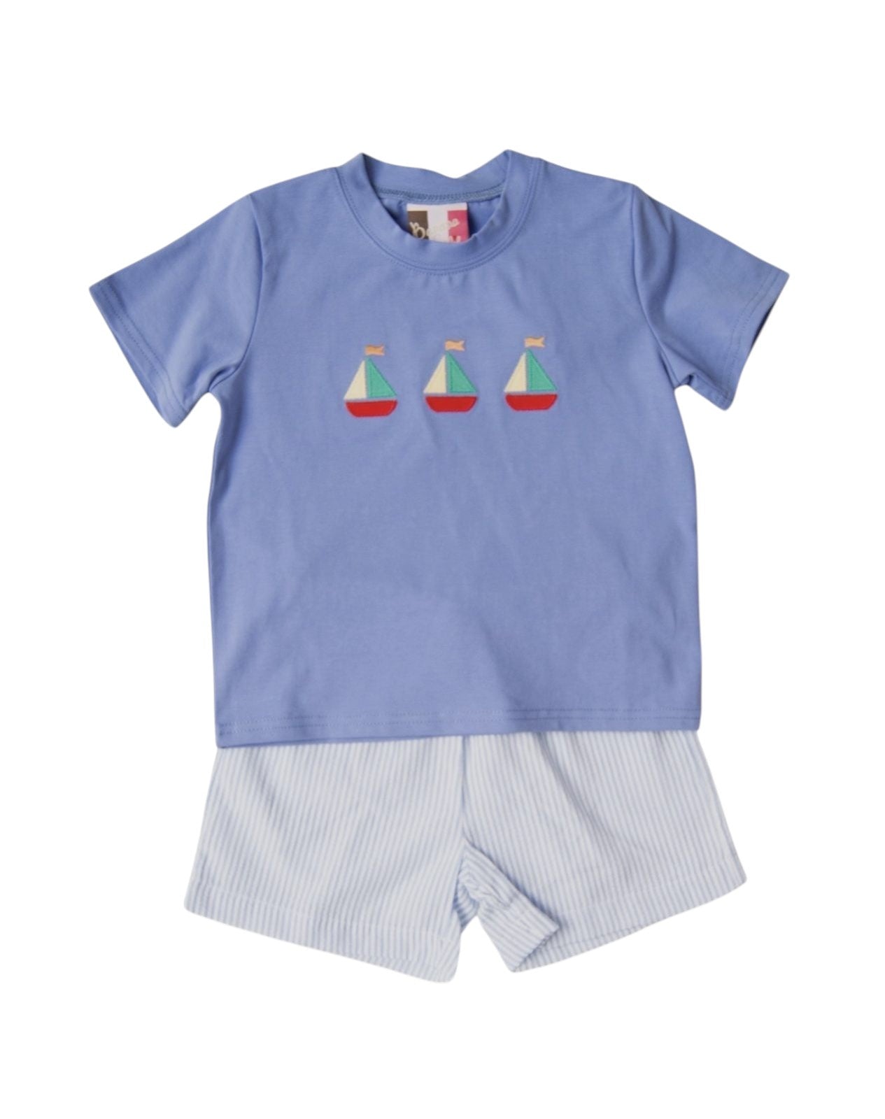 Banana Split Sailboat Applique Boys Short Set 291 5302