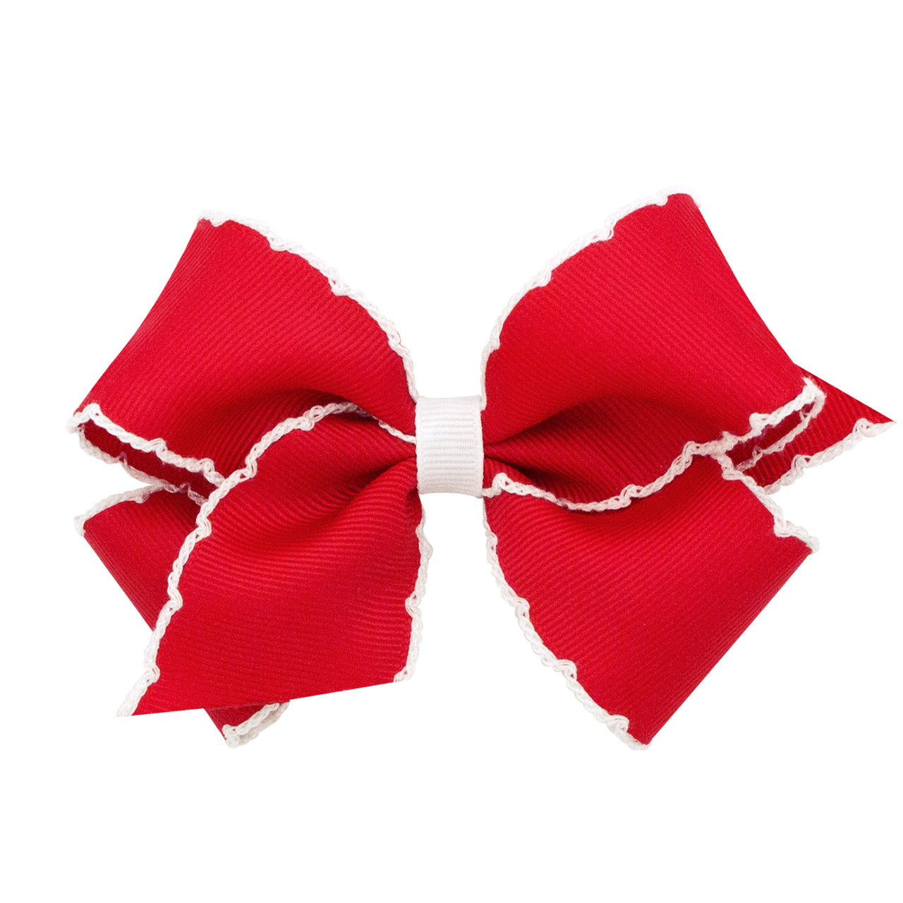 Wee Ones Moonstitch Grosgrain Hair Bow w/ Contrasting Wrap