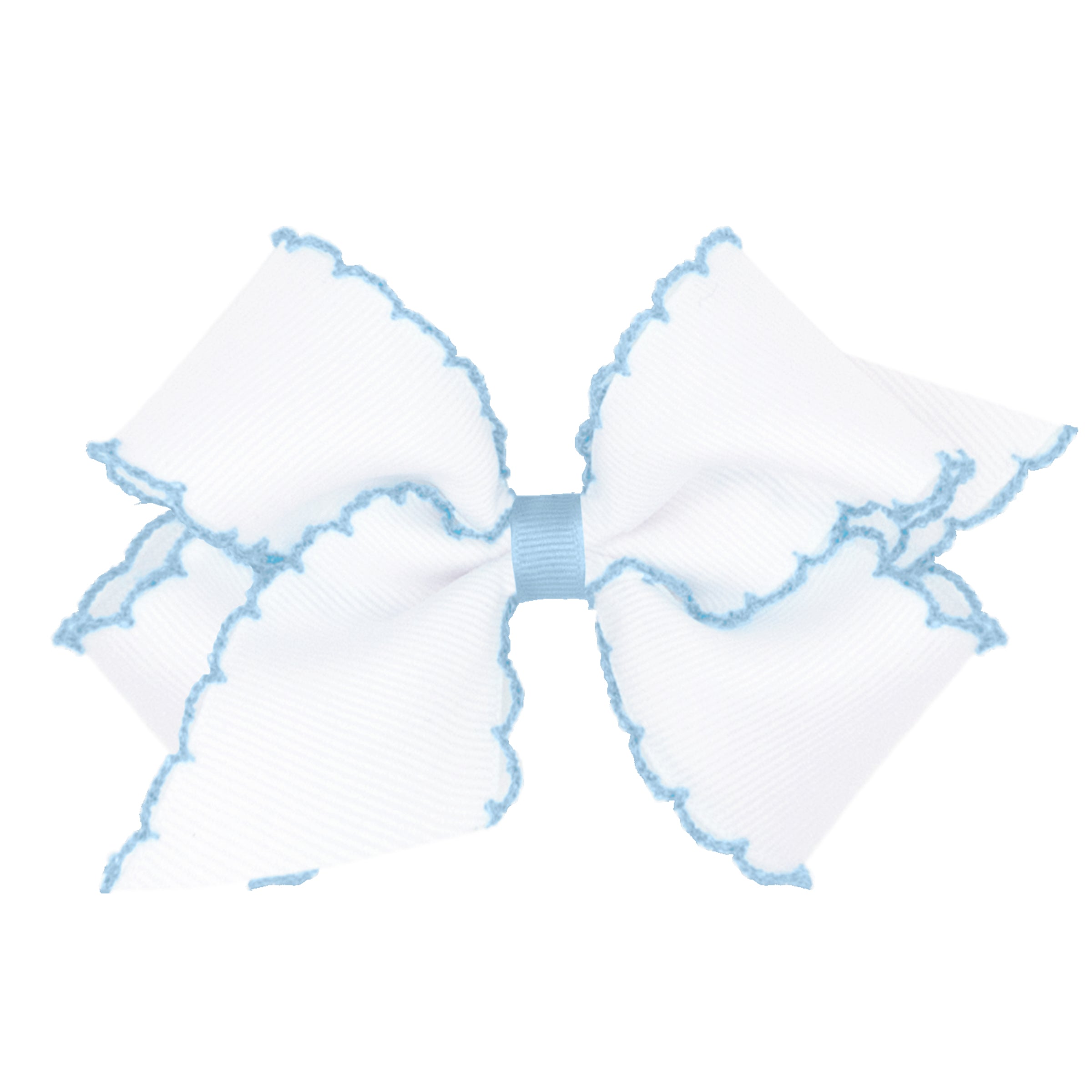 Wee Ones Moonstitch Grosgrain Hair Bow w/ Contrasting Wrap