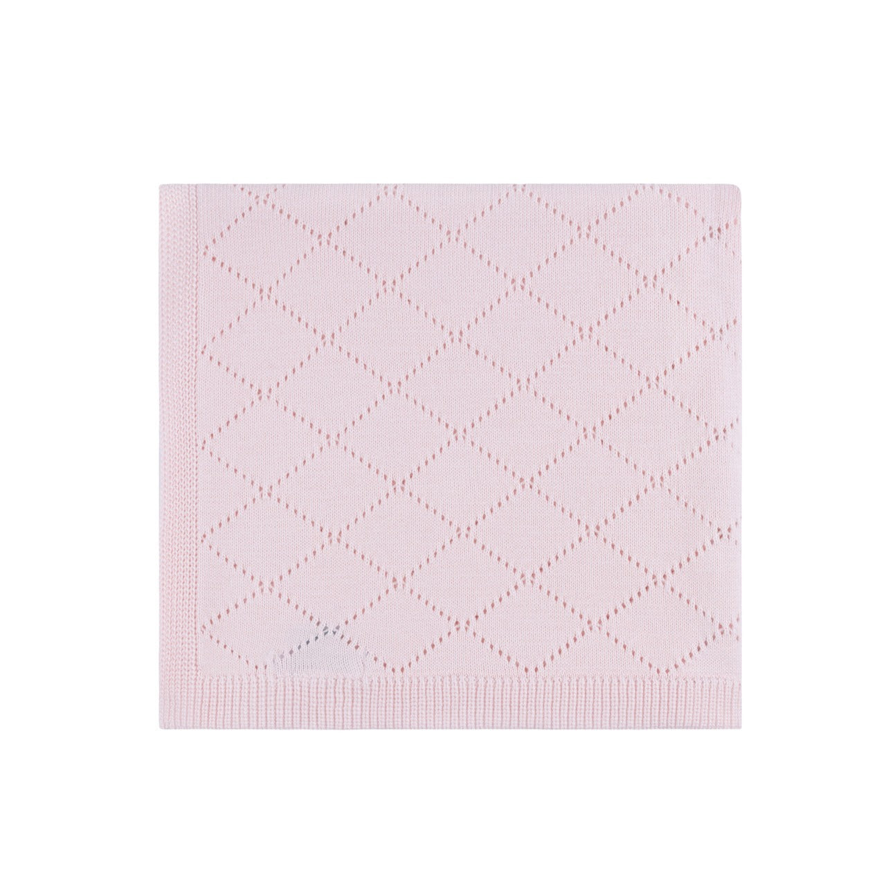 Feltman Brothers Diamond Pointelle Knit Blanket Pink 402