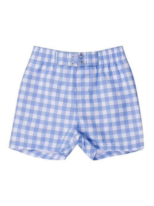 RuggedButts Periwinkle Blue Gingham Swim Trunks 2SW0371 5201