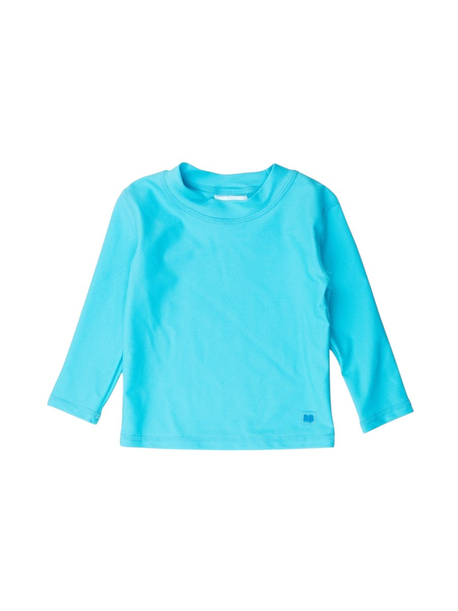 RuffleButts Long Sleeve Rash Guard Bright Aqua 2SW0418 5112