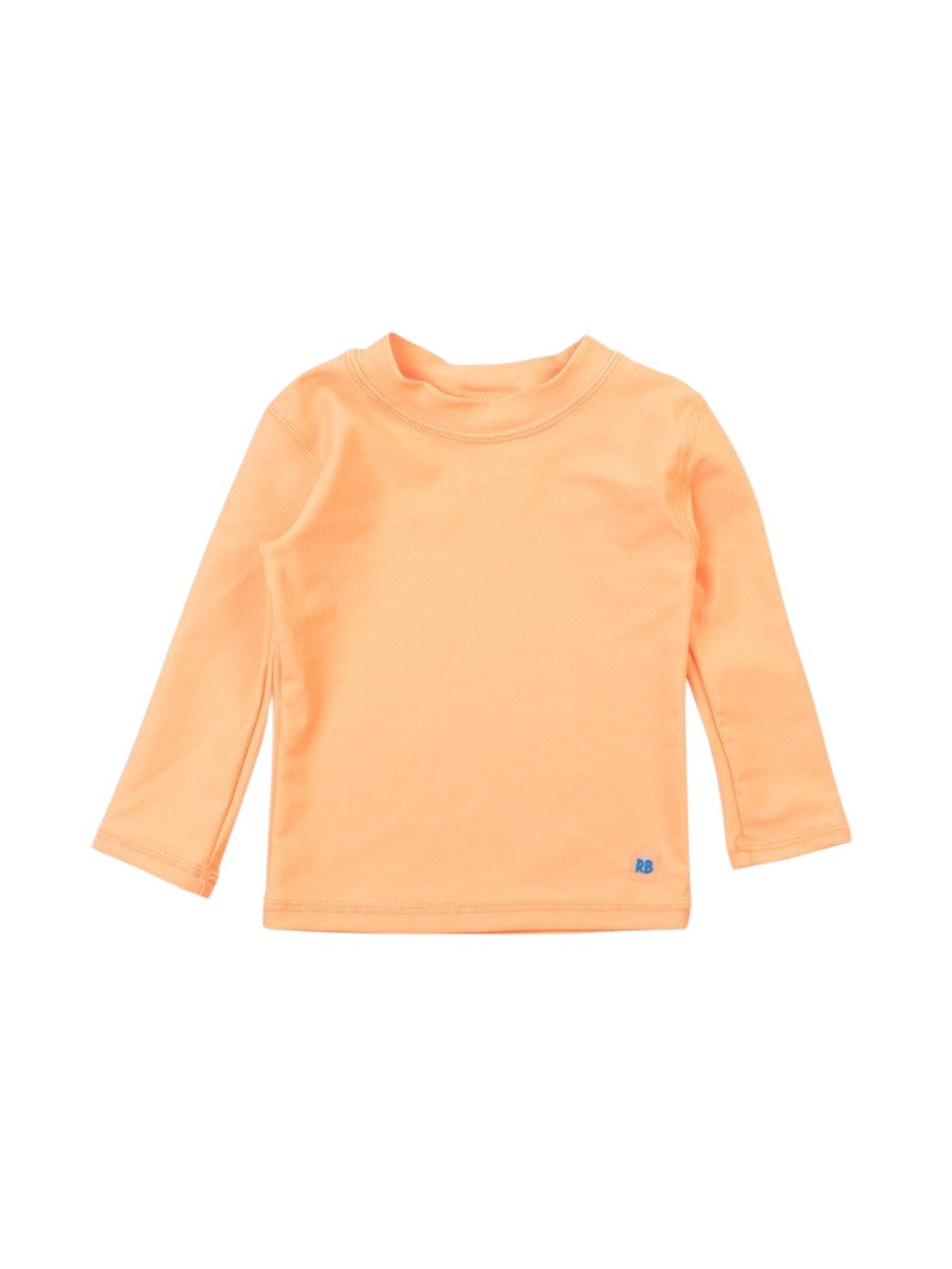 RuffleButts Long Sleeve Rash Guard Neon Orange 2SW0418 5112