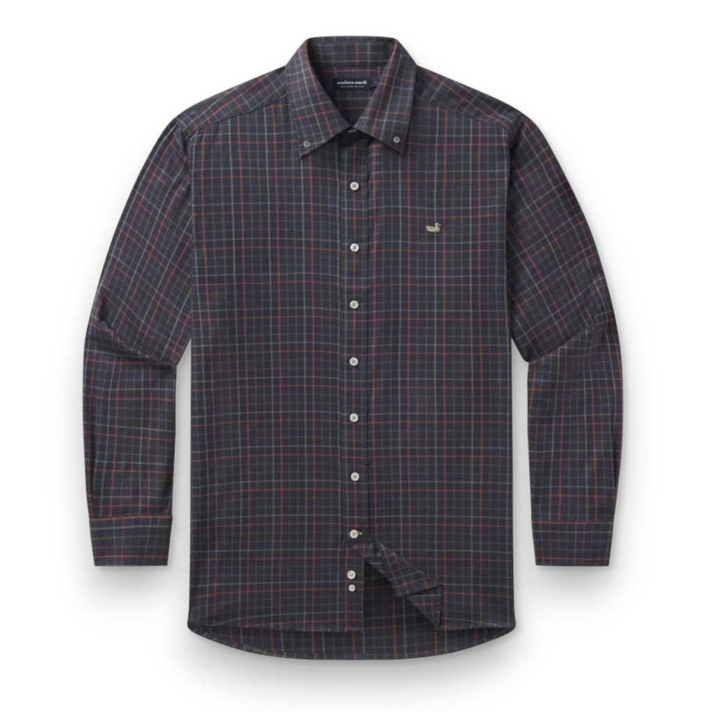 Southern Marsh Youth Chateau Windowpane Dress Shirt Navy & Dark Olive  YVCHW 5307