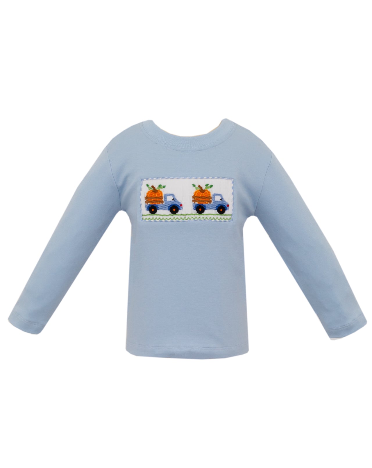 Anavini Pumpkin Truck Lt Blue Knit Boy's T-Shirt L/S 301P-AF24 5108