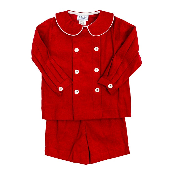 Bailey Boys Red Cord Dressy Short Set 307-DSS 5108