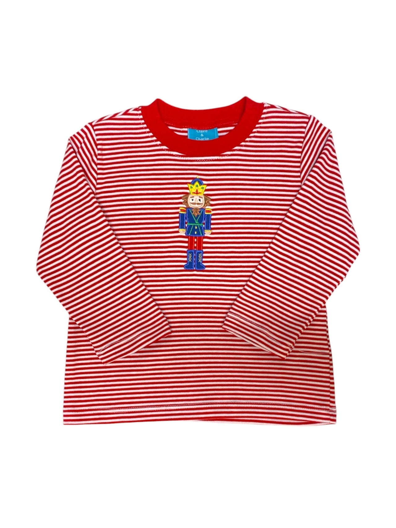 Claire & Charlie Nutcracker Red Stripe Knit Boy's T-Shirt L/S 5066P-CH24 5109