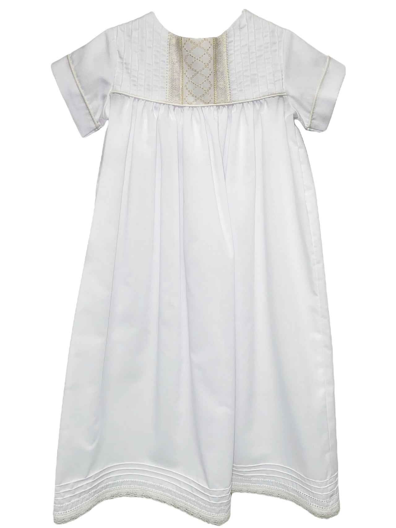 Treasured Memories White Gown W/Ecru Lace Insertion NB/03m 5111